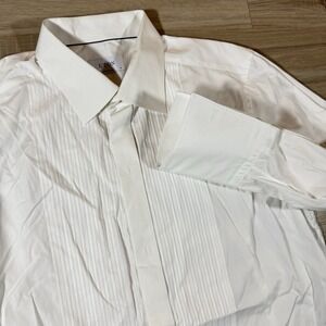 Eton Tuxedo Dress Shirt Men 18 Long 46 White French Cuff Long Sleeve Europe Made